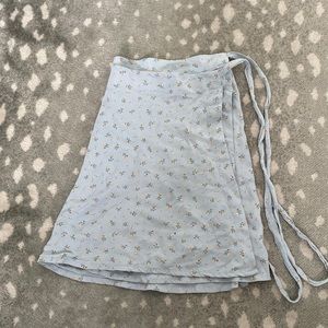 NFS Brandy Melville slate blue floral wrap skirt